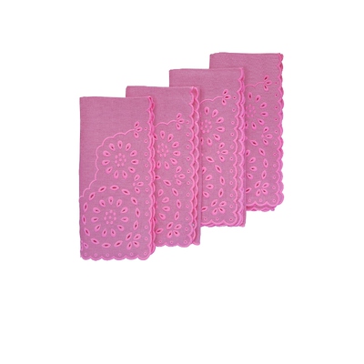 Chefanie Pink Eyelet Dinner Napkins Set Of 4revolve时尚小众