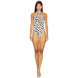 Norma Kamali MIO 一件式泳装 白色 y2k辣妹风REVOLVE小众新款