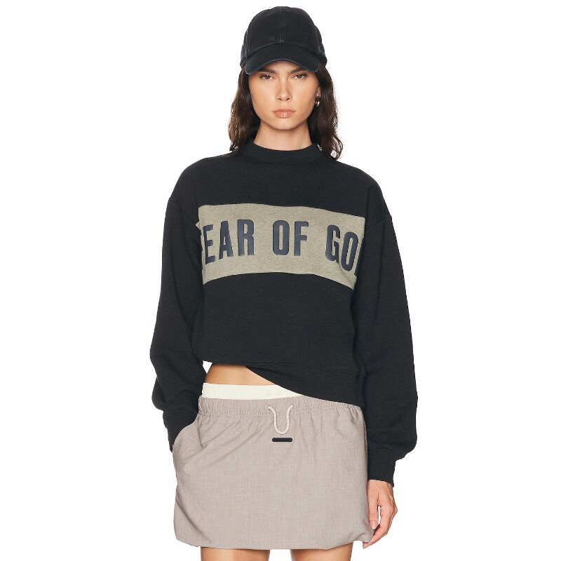 Fear of God ESSENTIALS黑色上衣字母印花毛衣早秋新品REVOLVE