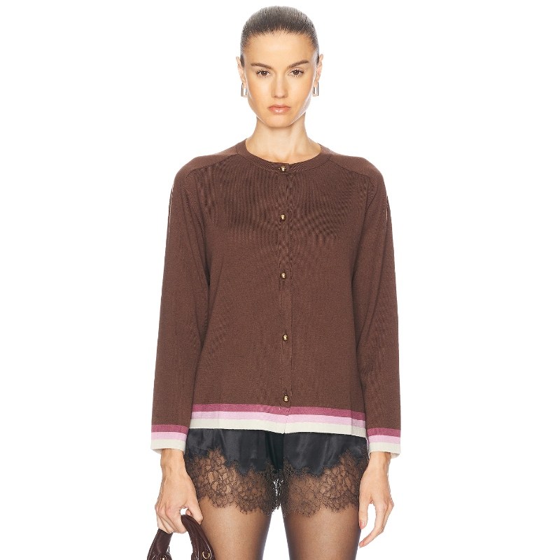 [冬季新品]BODE 开衫 棕色羊毛衫REVOLVE小众