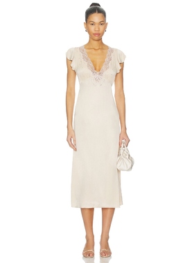 [海外直邮]Free People TIED WITH JOY 中长款连衣裙 象牙白 度假