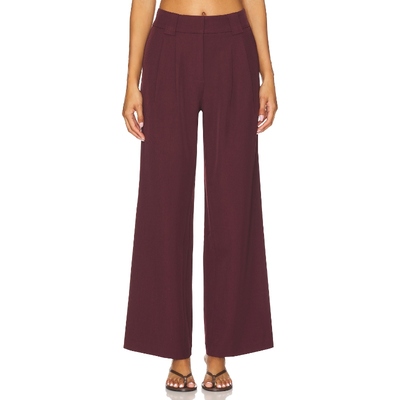 [春节穿搭]4th & Reckless 长裤酒红色美式休闲风REVOLVE