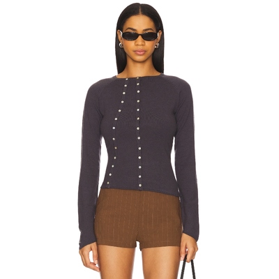 [冬季新品]With Jean DEMI 上装长袖上衣 藏青色y2k辣妹风REVOLVE