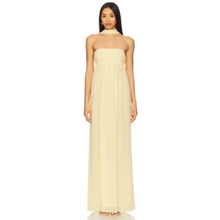 Lovers and Friends SOLEIL 长裙 柠檬色REVOLVE小众新款