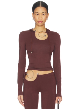 1XBLUE SPIRAL SLINK 连帽衫 revolve小众新款 棕色