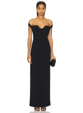 SOLACE London SERINA 长裙 黑色REVOLVE小众新款