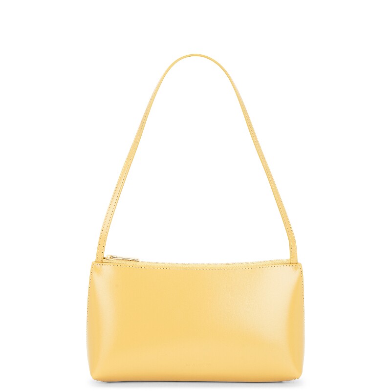 Mansur Gavriel黄色皮革单肩包通勤风早秋拉链通勤手提包REVOLVE