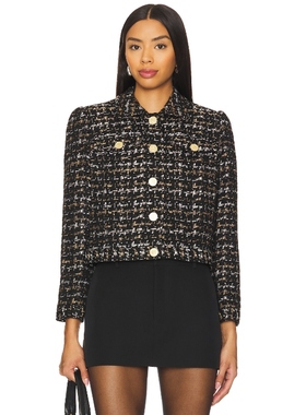 L'AGENCE BLACK 花呢夹克 黑色 美式休闲风REVOLVE小众新款