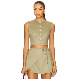 [春季新品]SNDYS EMILIE 上装 橄榄色 REVOLVE小众新款