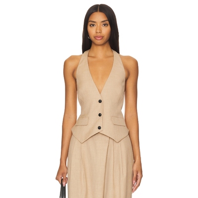 Shona Joy Asher Tailored Open Back Vest 奶油色 y2k辣妹风REVO