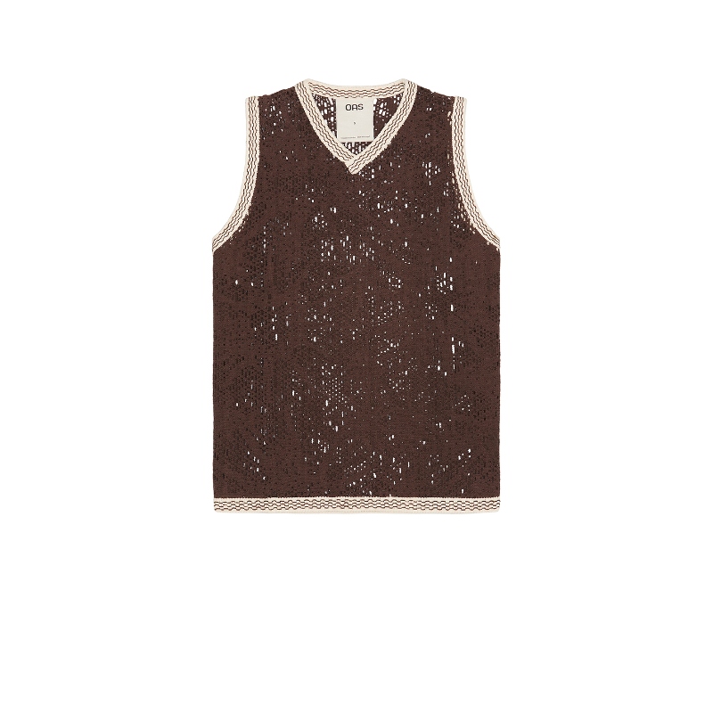 [冬季新品]OAS Astrea Orion Crochet Vest 棕色REVOLVE小众新款