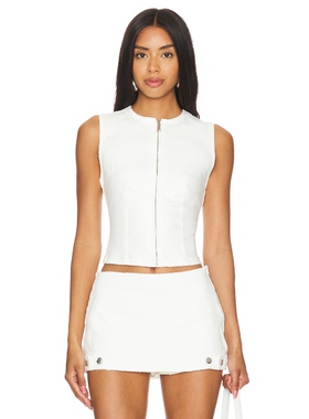 SER.O.YA ALLY 牛仔背心 白色REVOLVE小众新款