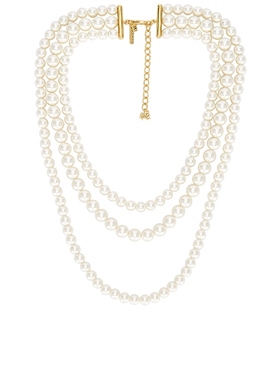 Lele Sadoughi THREE STRAND 项链 白色REVOLVE小众新款