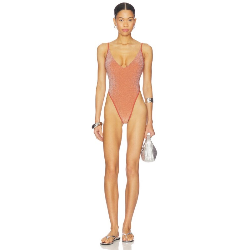 Free People AMBER 一件式泳衣 revolve小众新款 铁锈色