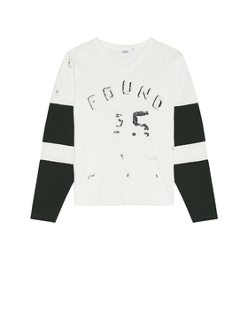 [冬季新品]Found DISTRESSED 长袖运动衫 白色REVOLVE小众