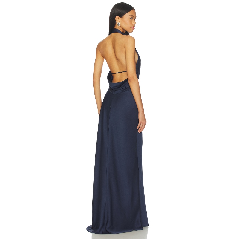 SIMKHAI Reannon Draped Gown 藏青色REVOLVE小众新款