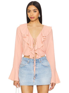 MORE TO COME DENISE 上装长袖上衣 粉色y2k辣妹风REVOLVE新款