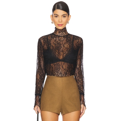 [春季新品]NONchalant Label MARY复古风黑色蕾丝上衣REVOLVE