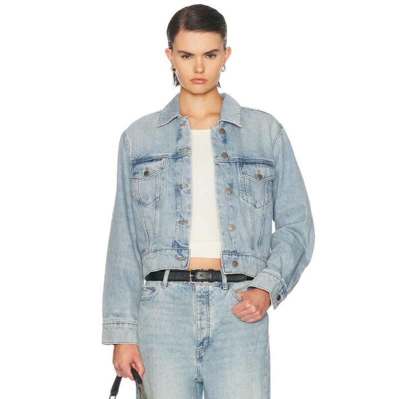 Fear of God ESSENTIALS浅蓝保暖外套牛仔通勤风长袖夹克REVOLVE