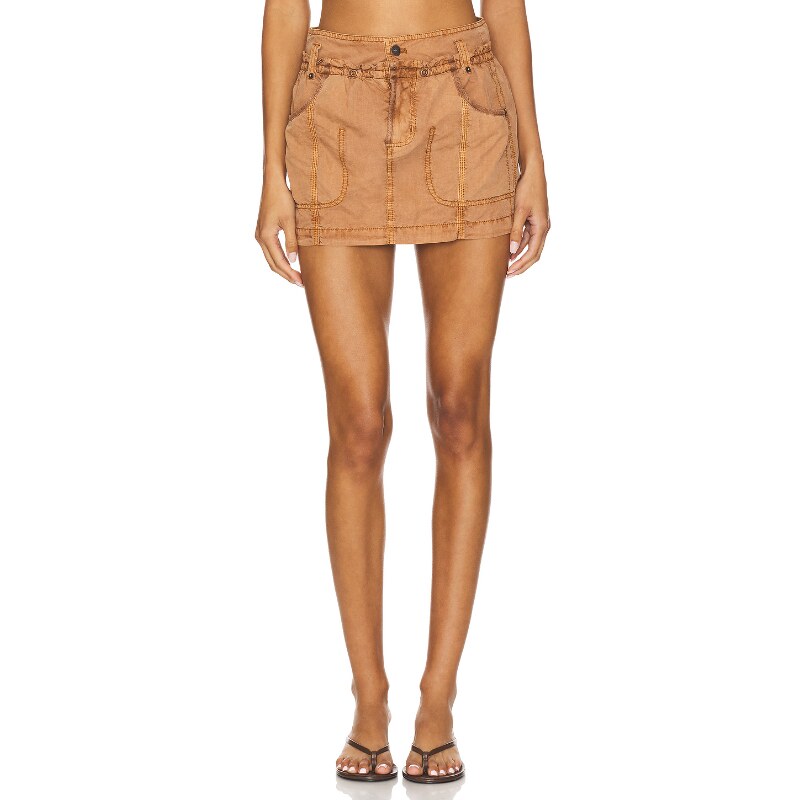 【海外直邮】Free People SOUTH CAPE 迷你半身裙 黑色REVOLVE小