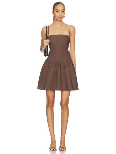 Susana Monaco POPLIN STRING SMOCKING 连衣裙 revolve小众新款