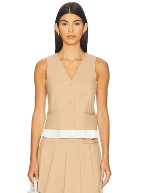 SIMKHAI LAIKEN 背心 棕黄色 运动复古风REVOLVE小众新款