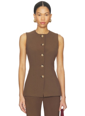 Veronica Beard JESSUP 背心 棕色 y2k辣妹风REVOLVE小众新款