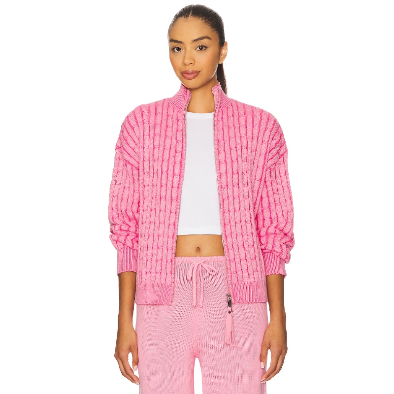Frankies Bikinis BEA CABLE KNIT 毛衣 粉色REVOLVE小众新款