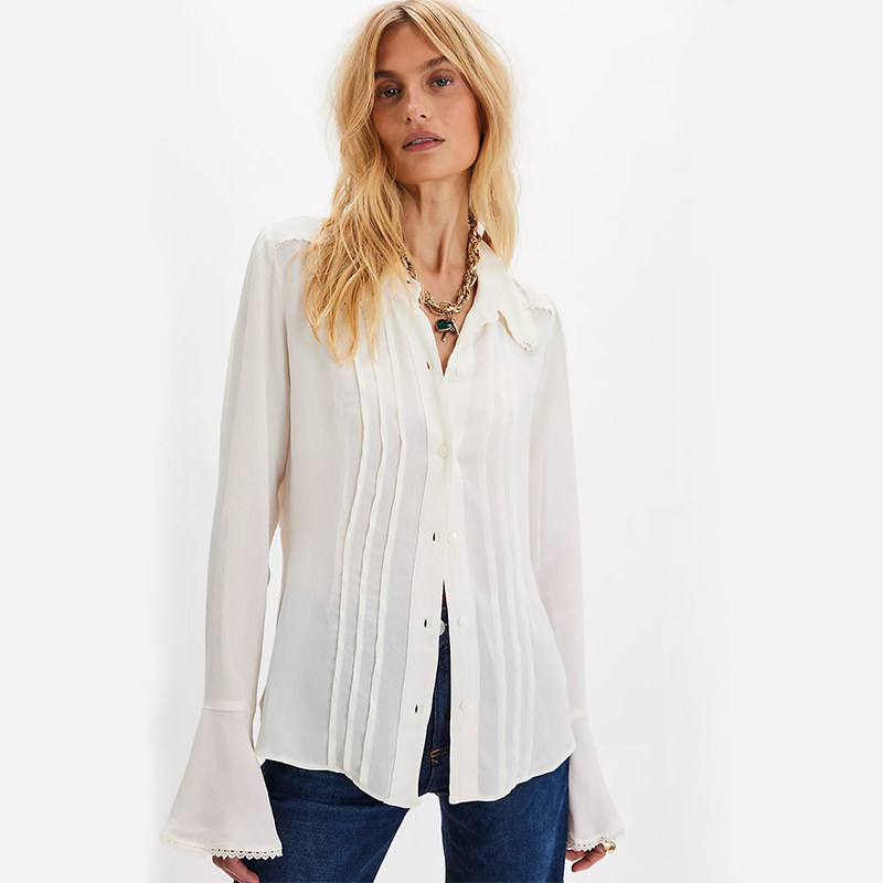 [秋冬新品]Free People 衬衫上衣白色静奢风长袖上衣REVOLVE