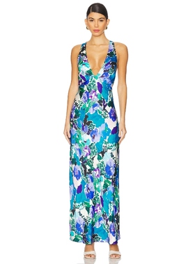 Shona Joy CURLEWIS 长裙 蓝色REVOLVE小众新款