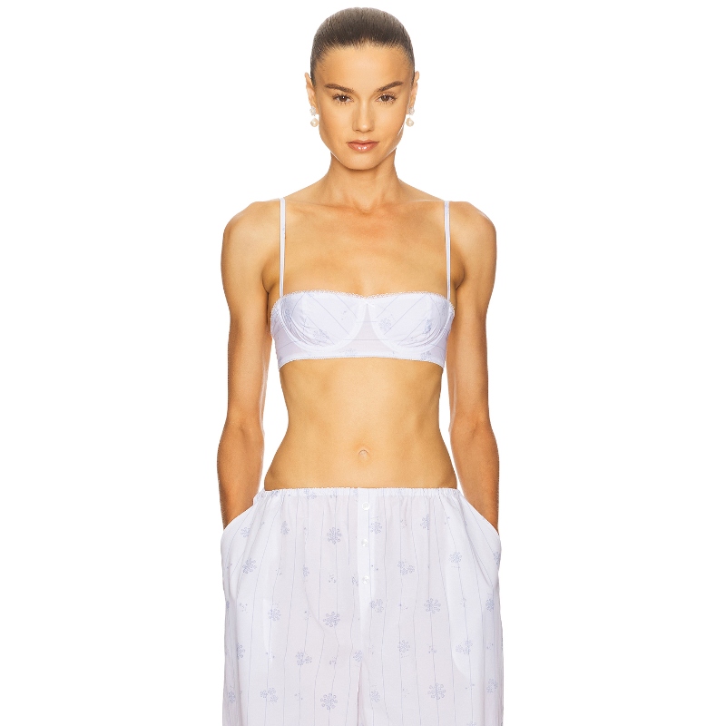 [新品]Helsa 法式印花胸衣淡紫色 静奢老钱风文胸上衣REVOLVE小众