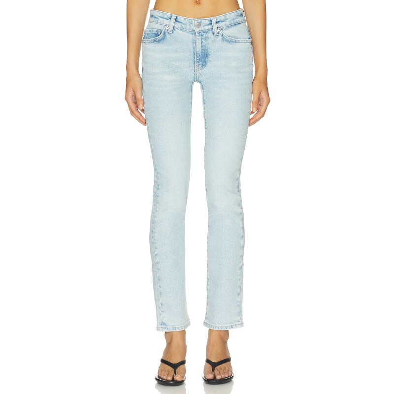 AG Jeans早秋新品浅蓝裤装纽扣牛仔通勤风修身牛仔裤REVOLVE
