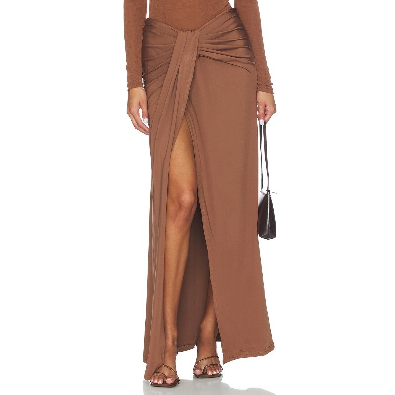 [冬季新品]SNDYS 长款半身裙 棕色美拉德开叉鱼尾长裙REVOLVE小众,女装/女士精品,半身裙,淘宝优惠券,粉丝福利购,淘宝优惠卷