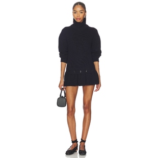 藏青色REVOLVE小众新款 ROKH Knit Peplum Detachable