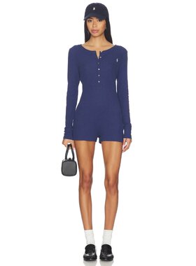 Polo Ralph Lauren早秋深蓝色休闲裤圆领轻薄居家服连体裤REVOLVE