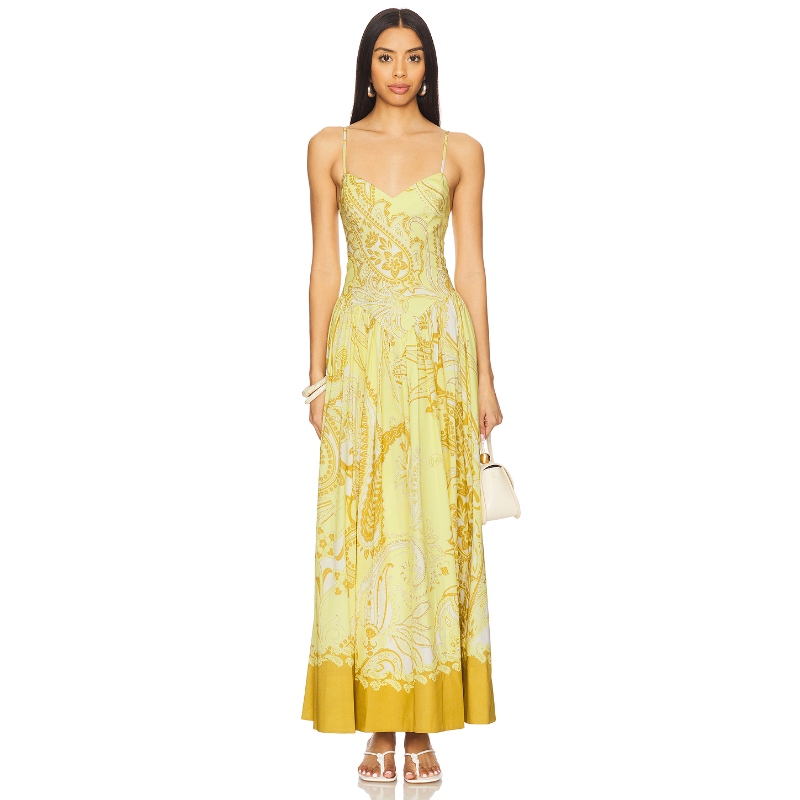 [秋冬新品]HEMANT AND NANDITA 长款连衣裙 黄色REVOLVE小众