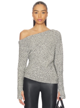 Enza Costa Boucle Knit Slouch Sweater 黑色、白色REVOLVE小众