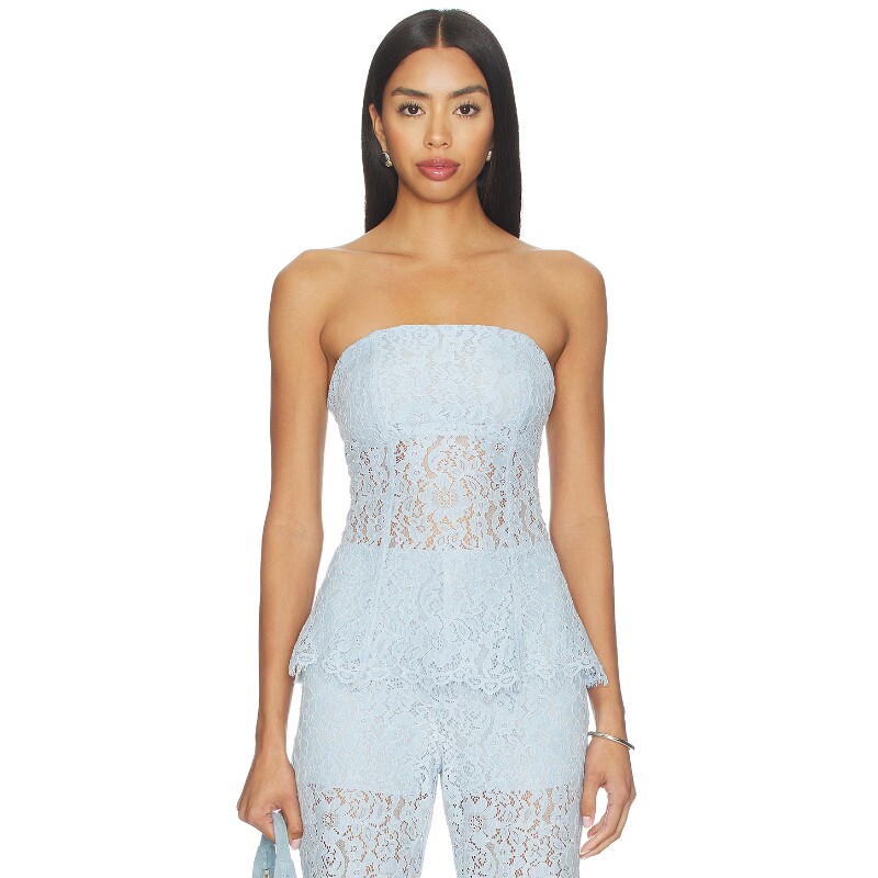 [早秋新品]CAMI NYC浅蓝背心抹胸蕾丝优雅修身美式上装REVOLVE