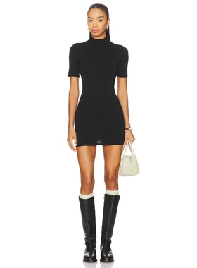 [冬季新品]ALL THE WAYS 黑色连衣裙针织修身短裙REVOLVE小众