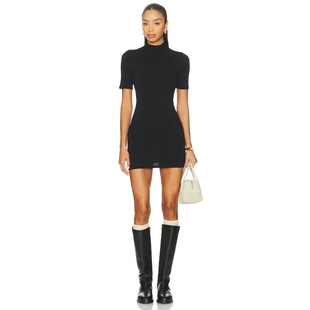 ALL 新品 THE WAYS 短裙REVOLVE小众 黑色连衣裙针织修身 冬季