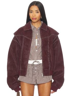 LIONESS VISTA 夹克 棕色 运动复古风REVOLVE小众新款