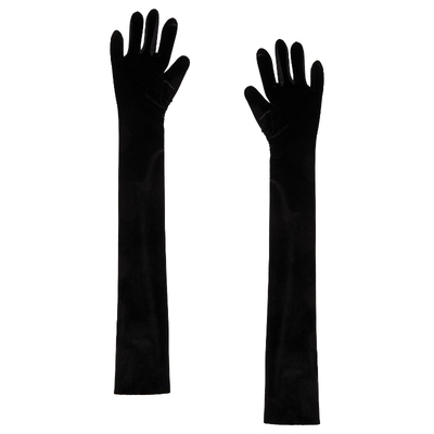 Norma Kamali 诺玛 卡玛丽 Velvet Long Gloves 黑色REVOLVE小众