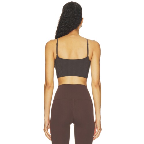 lululemon棕色罗纹短款吊带运动内衣背心可调节细肩带上衣REVOLVE
