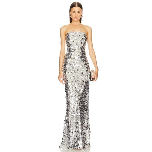 Bronx and Banco FARAH STRAPLESS 长裙 金属银色 y2k辣妹风REVOL