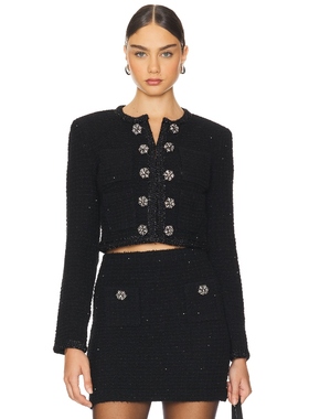 [冬季新品]self-portrait 针织夹克美式休闲风REVOLVE