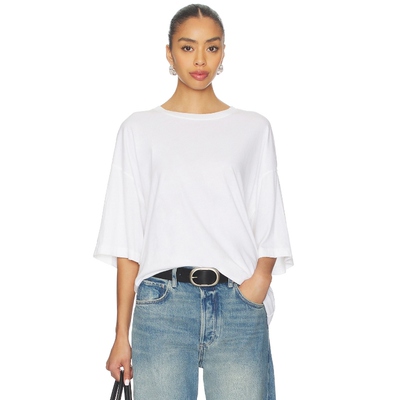 Free People 美式复古白色基础款廓形百搭短袖T恤上衣REVOLVE