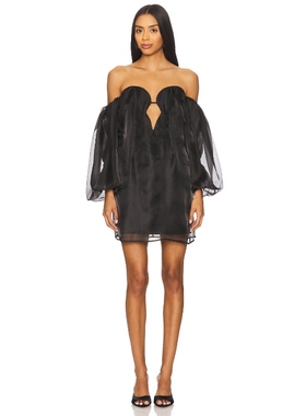 Bardot Freda Volume Mini Dress 黑色REVOLVE小众新款