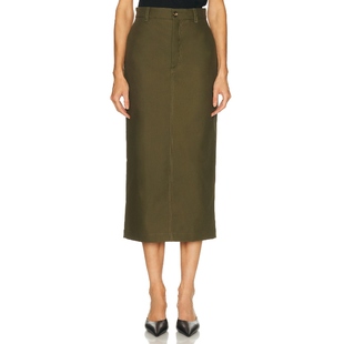 WARDROBE.NYC 半身裙 深绿色REVOLVE小众新款