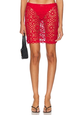 [冬季新品] Norma Kamali 诺玛卡玛丽半身裙红色REVOLVE小众新款