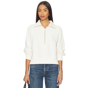 Varley 运动衫象牙白运动复古风半拉链翻领卫衣REVOLVE小众新款